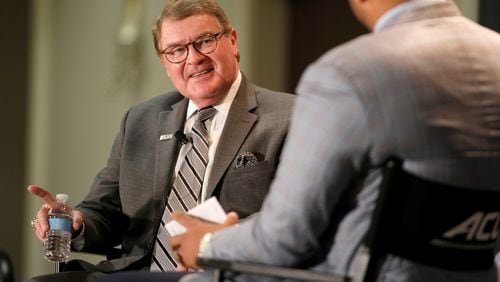 ACC commissioner John Swofford during the 2019 ACC Men's operation Basketball in Charlotte, N.C., Tuesday, Oct. 8, 2019. (photo by Bob Leverone, the ACC.com)