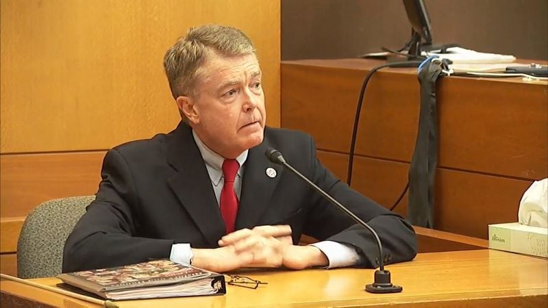Bill Crane, pupblic relations expert and friend of Tex McIver, testifies at McIver's murder trial on April 9, 2018 at the Fulton County Courthouse. (Channel 2 Action News)