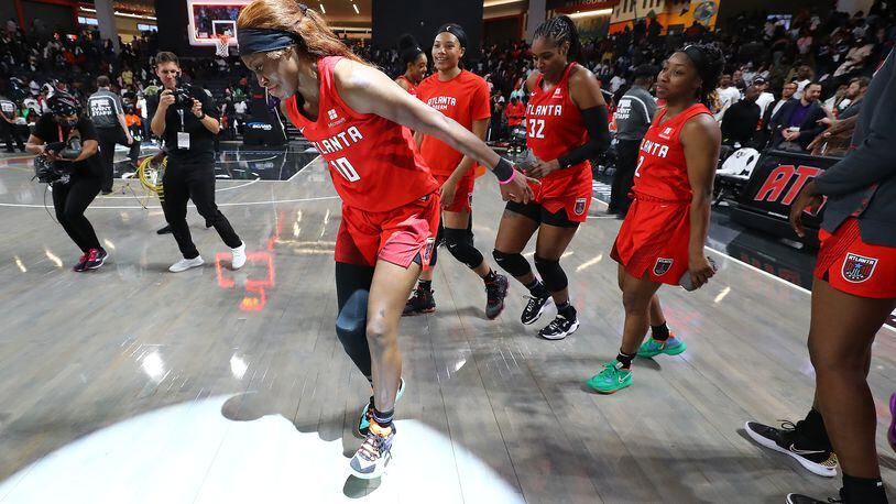 Dream guard Rhyne Howard, the No. 1 overall pick in the WNBA draft, was selected as the WNBA Rookie of the Year on Thursday. (Curtis Compton / Curtis.Compton@ajc.com)