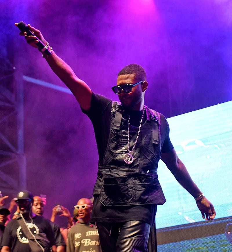 Usher brought his swagger to One Musicfest, which was celebrating its 10th anniversary at Centennial Park in September. RYON HORNE/RHORNE@AJC.COM