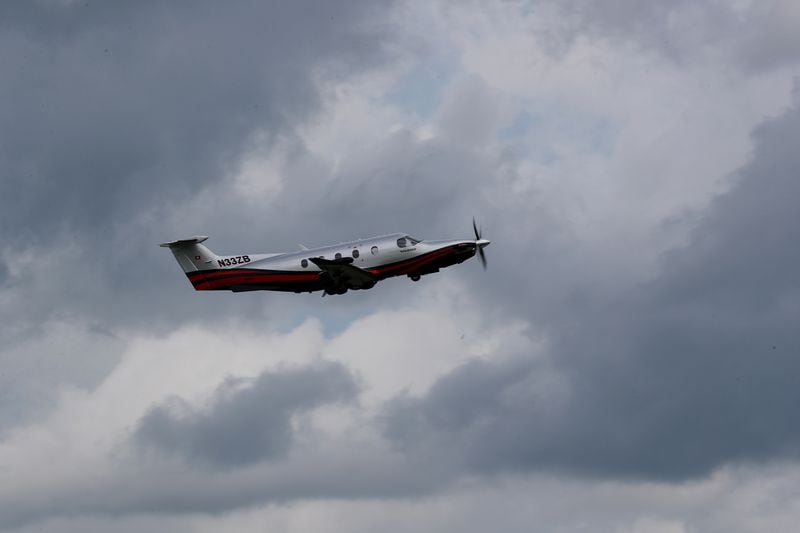 A plane takes off from DeKalb-Peachtree Airport.
