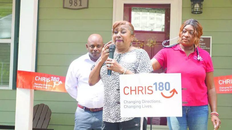 Deborah Glover thanks nonprofit CHRIS 180 and city officials for creating a new home for her the Westside where she also provides guidance to young moms with babies. (Photos Courtesy of CHRIS 180)