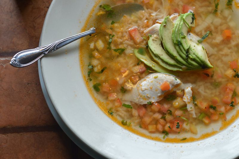 Pancho’s Mexican Restaurant serves classic chicken soup in generous portions with fresh avocado slices and pico de gallo. CONTRIBUTED BY HENRI HOLLIS