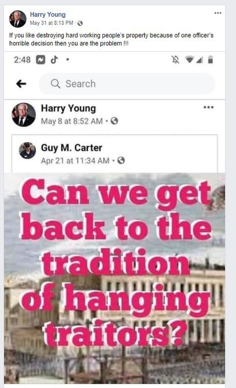 Grady County Sheriff Harry Young angered some in his south Georgia community with a Facebook post that appears to advocate hanging looters.