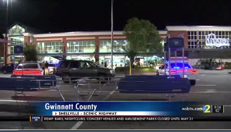 Police said the suspect attacked two men  Thursday in the parking lot of a Snellville Kroger.