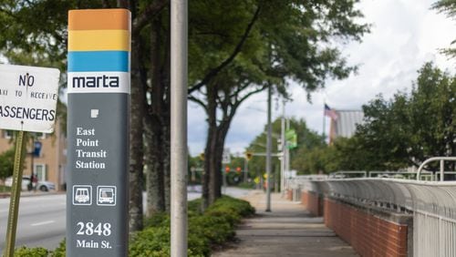 FILE: MARTA Station sign in East Point