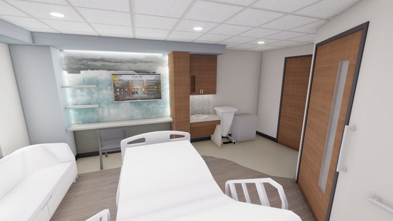 This is a rendering of what the view from a bed at Emory Johns Creek Hospital is supposed to look like after a $61 million expansion. (Courtesy of Emory Healthcare)