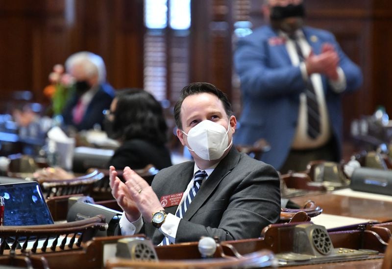 Rep. Scott Holcomb, D-Atlanta, a co-sponsor of HB 458, says of the bill, “All the sunlight being directed at this issue – it certainly can’t hurt and it may very well prevent some instances from occurring, which is the goal.“ (Hyosub Shin / Hyosub.Shin@ajc.com)