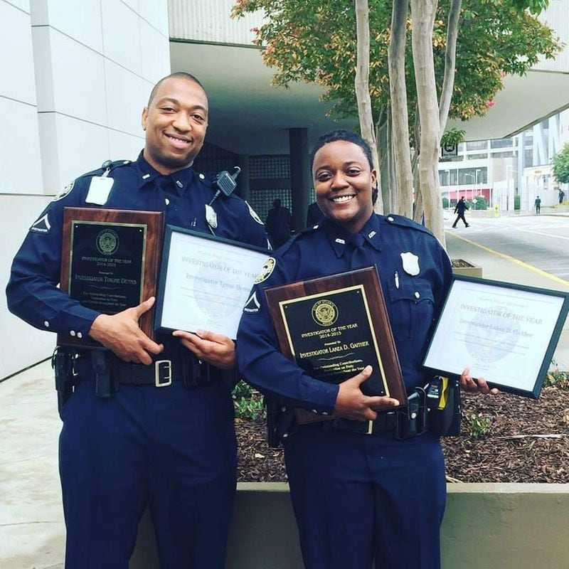 Ty Dennis and Lakea Gaither were named Investigators of the Year by the Atlanta Police Department in 2015. They each retired lin August 2020, citing interoffice politics and a lack of respect from higher-ups. (Photo: APD Facebook page)