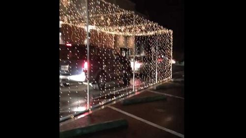 A Marietta Chick-fil-A is giving its drive-through customers a musical holiday light show. This was the display last year at the Chick-fil-A's drive-through.