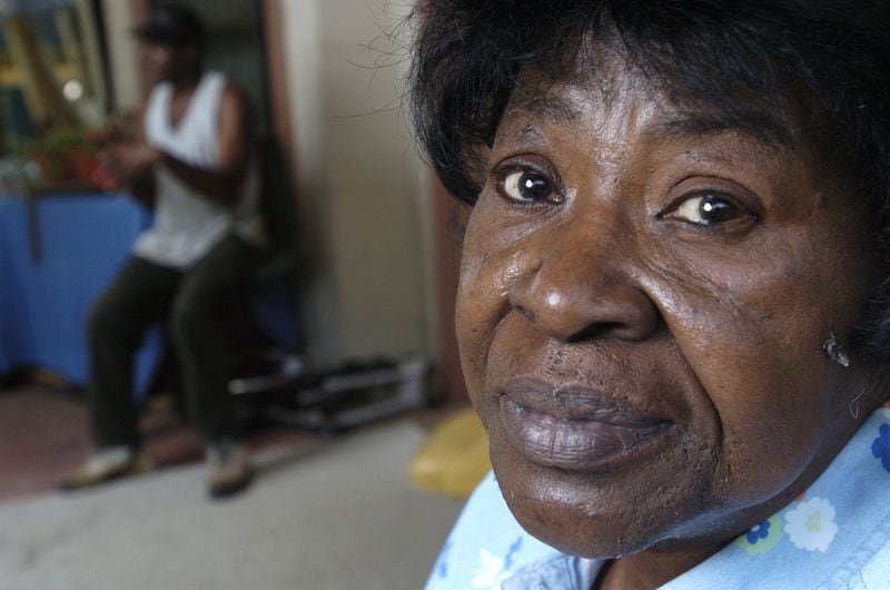 Willie Mae Mathis's son Jefferey  was killed during the child murders. Her oldest son Ronald sits in the background on the porch of the family's West End home in this May 2005 file photo.  