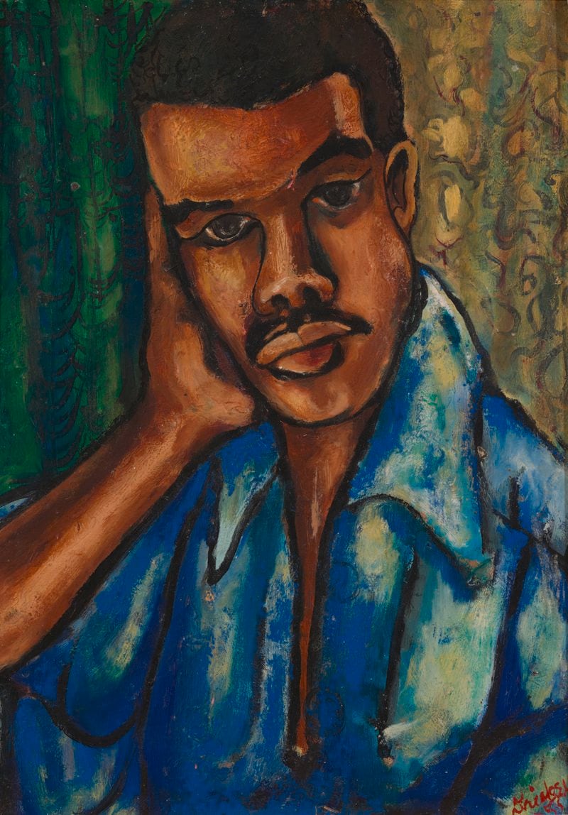 Driskell, who passed away at age 88 in 2020 from complications from COVID-19, painted this self portrait in 1953, two years before he began teaching at Talladega College.