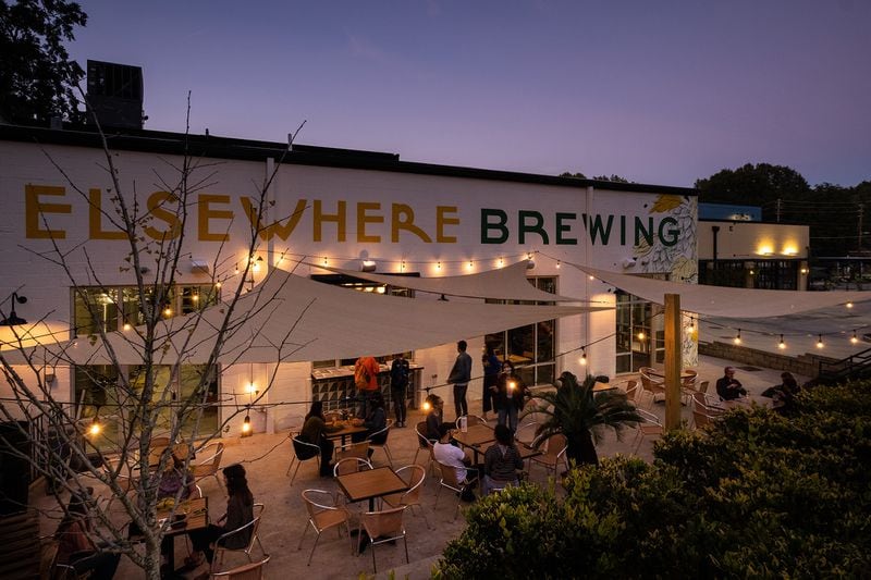 Elsewhere Brewing's setup at the Beacon complex in Grant Park includes a patio. Courtesy of Elsewhere Brewing Co.