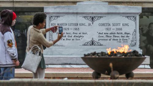 The crypt of Martin Luther King and Coretta Schott King. JOHN SPINK /JSPINK@AJC.COM File Photo