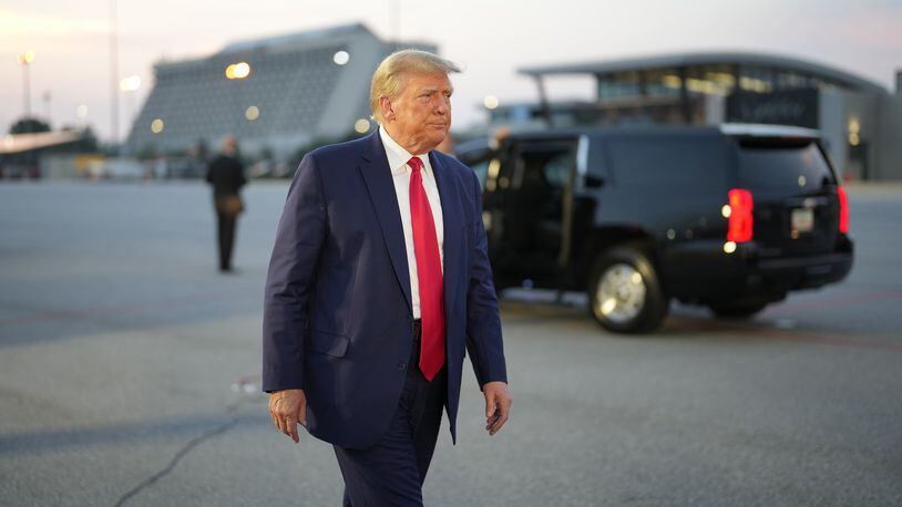An Atlanta Journal-Constitution poll of likely Republican voters in the GOP presidential primary shows Donald Trump leading the GOP field at 57%. The closest contender is Florida Gov. Ron DeSantis at 15%, with every other candidate in the single digits. (Doug Mills/The New York Times)