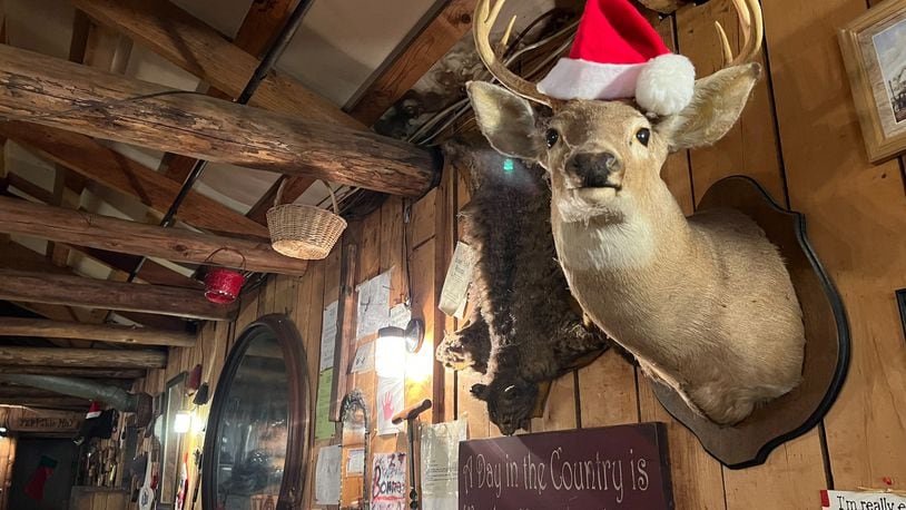 A buck's head mounted at Bonner's Restaurant, Buckhead, Ga.