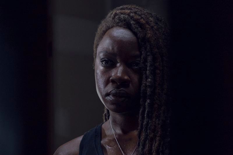 Danai Gurira as MichonneÂ - The Walking Dead _ Season 9, Episode 12 - Photo Credit: Gene Page/AMC