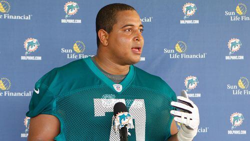 Jonathan Martin played for the Miami Dolphins in 2012 and 2013.
