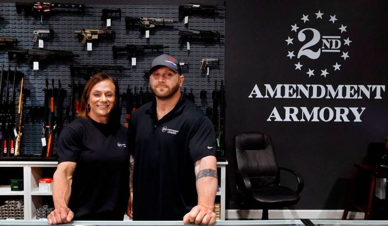 Mary Sibiski and Adam Andler are co-owners of Second Amendment Armory in Columbus, Georgia. (Photo Courtesy of Mike Haskey)