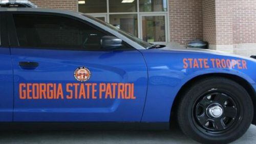 A Georgia State Patrol car was hit by an Atlanta police vehicle.