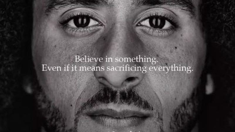 Former San Francisco 49ers quarterback Colin Kaepernick is the face of a new Nike ad campaign. CONTRIBUTED BY NIKE