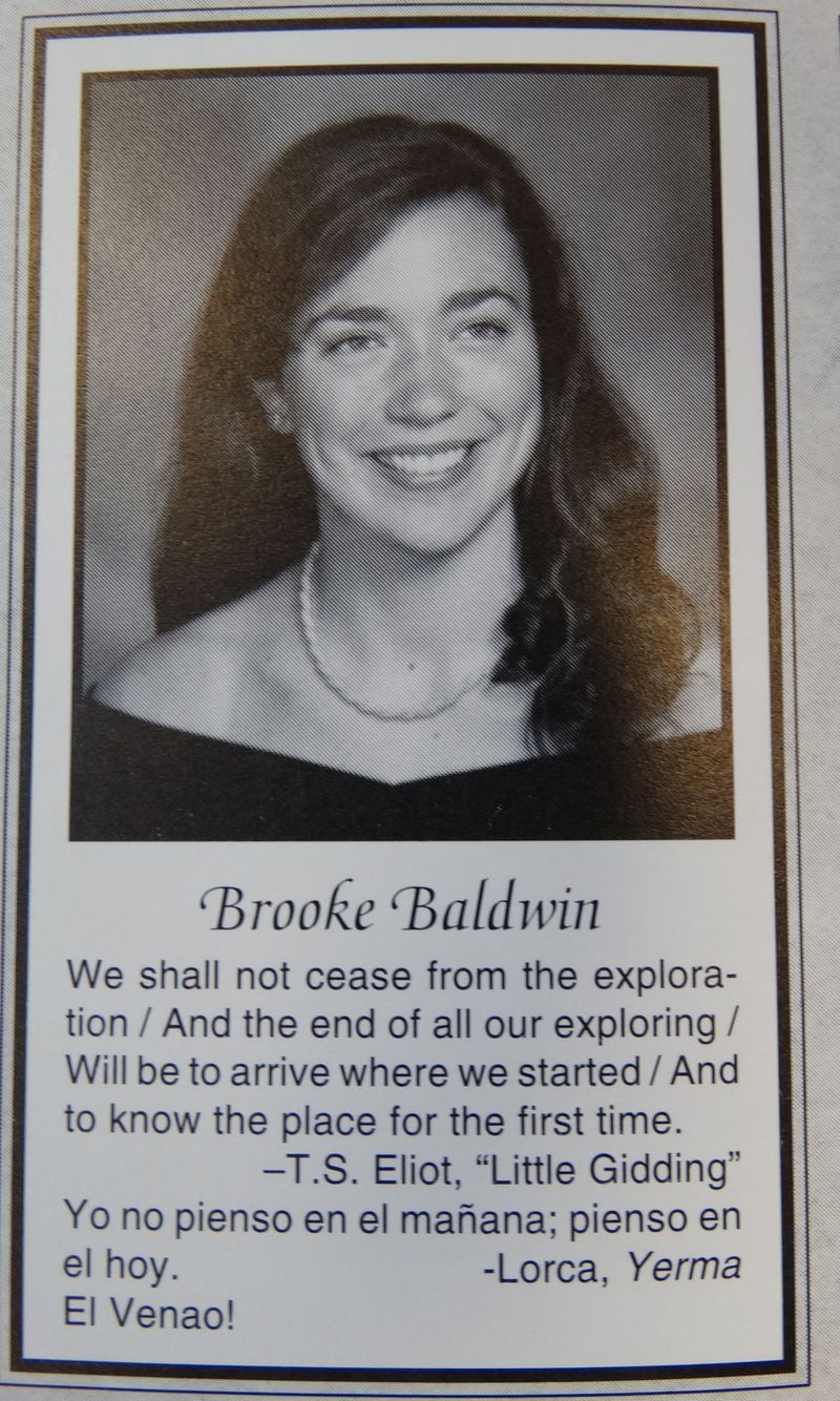 Brooke Baldwin's high school senior yearbook photo from 1997.
