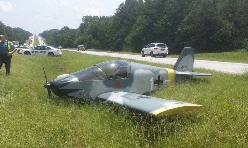 A small plane landed safely on Ga. 316 near Dacula.