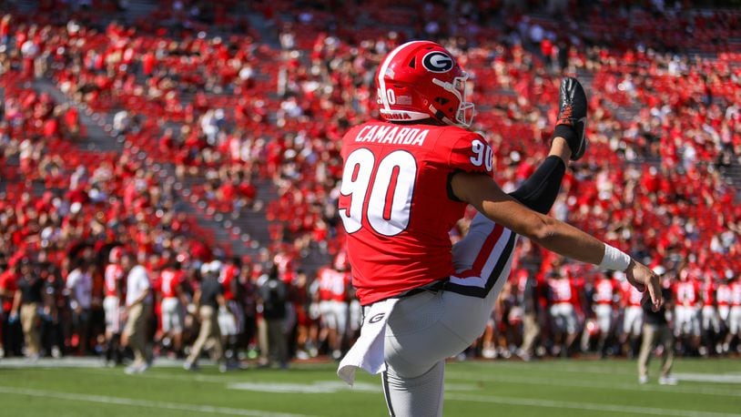 Former UGA punter Jake Camarda is preparing to embark on an NFL career, but that leaves the Bulldogs with a tremendous void to fill. They’ve been preparing for it. (Chamberlain Smith/UGA)