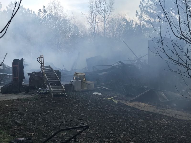 A Paulding County man died in a fire that also destroyed the house. (Credit: Channel 2 Action News)