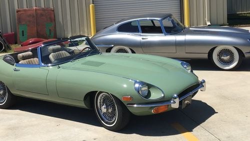 Two vintage Jaguars.