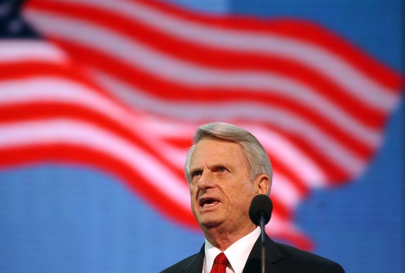 Georgia Sen. Zell Miller spoke Wednesday evening, Sept. 1, 2004, to the Republican National Convention in New York City.  09012004  (KEITH MYERS/The Kansas City Star/TNS)