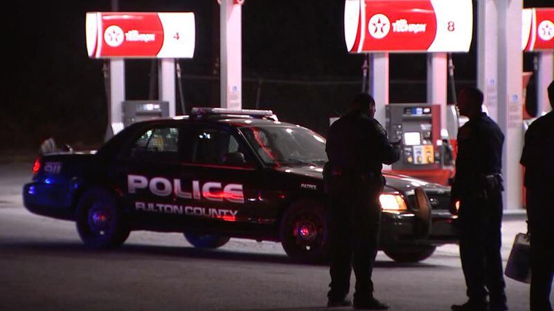 A Fulton County police officer shot at a man wielding a machete, police said. (Credit: Channel 2 Action News)