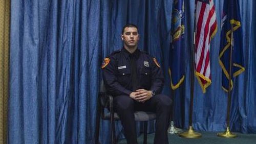 Matias Ferreira, who had both legs amputated below the knee after an incident in Afghanistan, is now a police officer in Suffolk County, N.Y. (Credit: Associated Press)