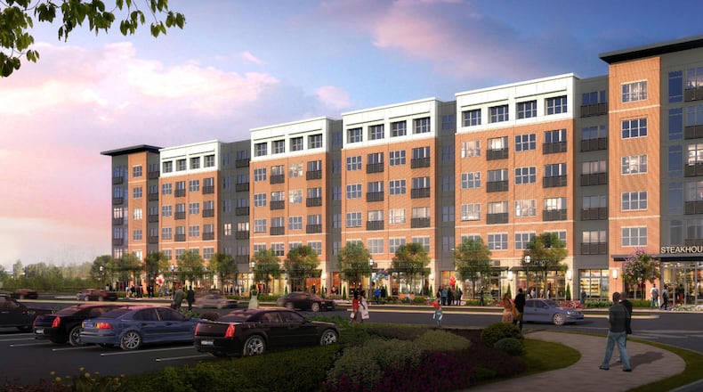 Hanover at Perimeter Town Center is planned to have retail spaces, residential units and parking. (Rendering: Coro Realty)