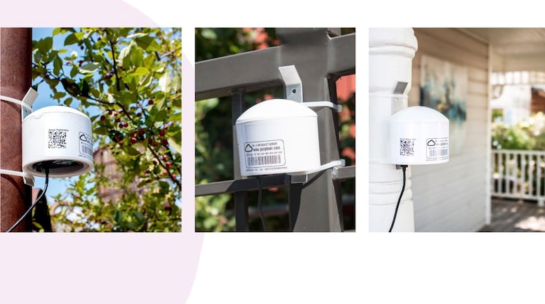 Sandy Springs will receive five air sensors, free of charge, to use over 12 months to study the correlation between ambient air quality and the surrounding tree canopy. (Courtesy PurpleAir)