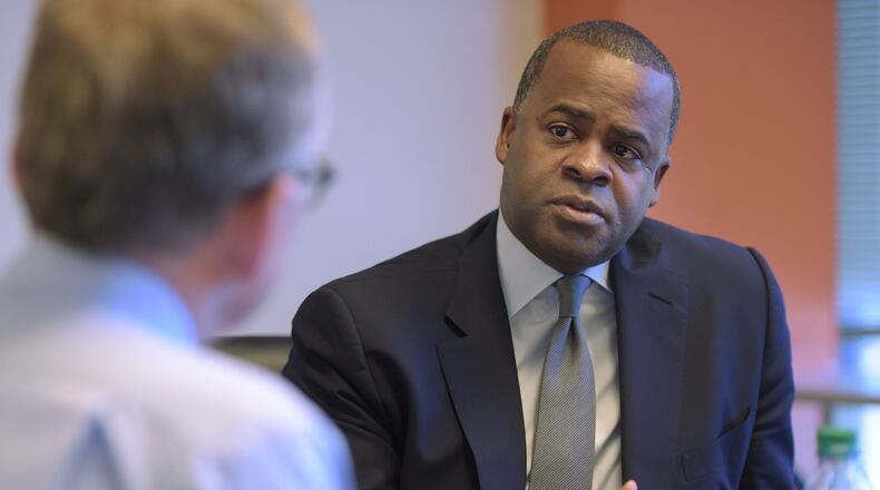 JANUARY 30, 2017 ATLANTA Mayor Kasim Reed talks with the Atlanta Journal Constitution editorial board Monday, January 30, 2017. Kent D. Johnson/AJC