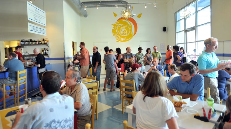 Taqueria del Sol's Westside filled with customers, as it usually is, on a Friday evening in 2010.