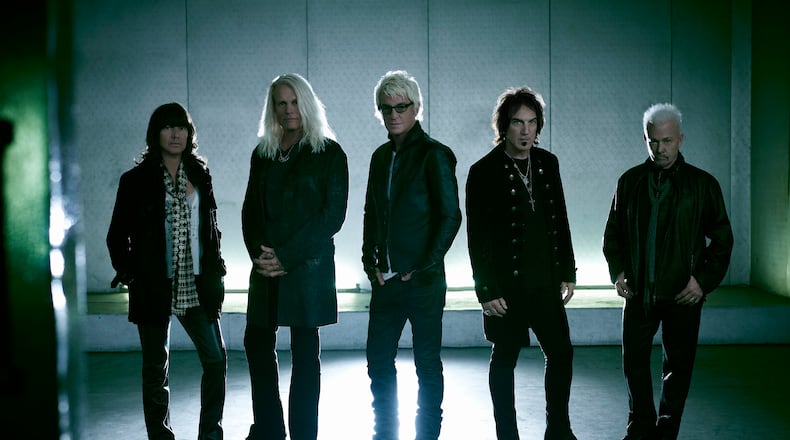 REO Speedwagon, with frontman Kevin Cronin (center), will play Ameris Bank Amphitheatre on Aug. 17.