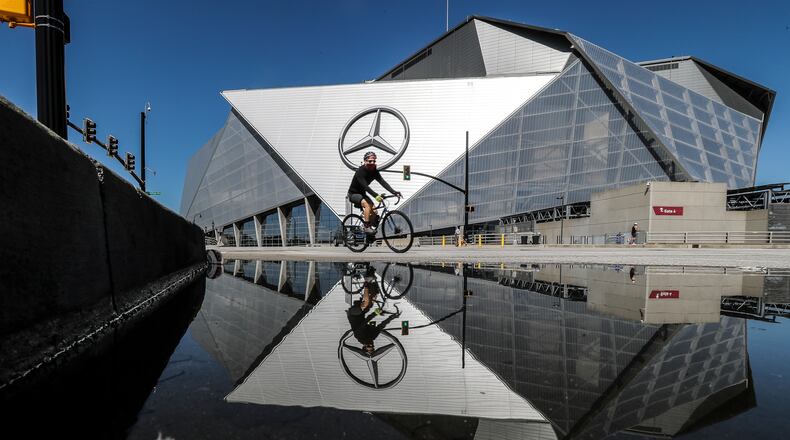 The scene at Mercedes-Benz Stadium in April.