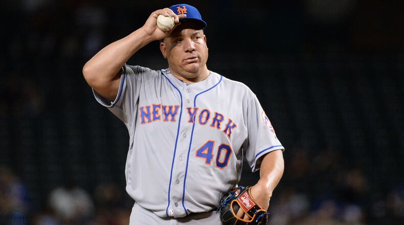 Pitcher Bartolo Colon, 43, was listed as weighing 285 pounds, last season for the New York Mets.