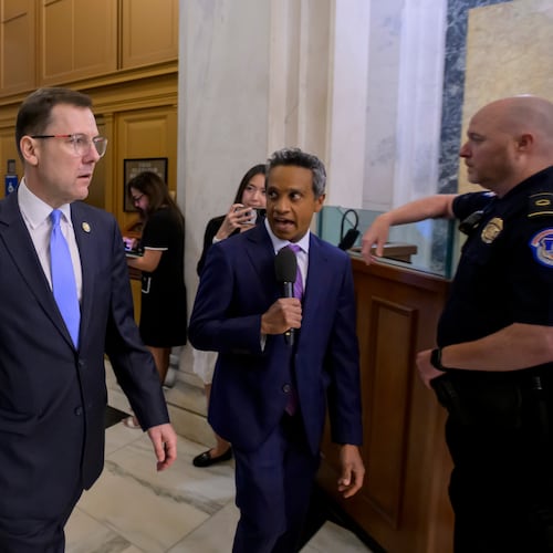 Rep. Tom Kean Jr., R-N.J., arrives for a vote at the Capitol, Tuesday, June 30, 2026, in Washington. (AP Photo/Rod Lamkey, Jr.)