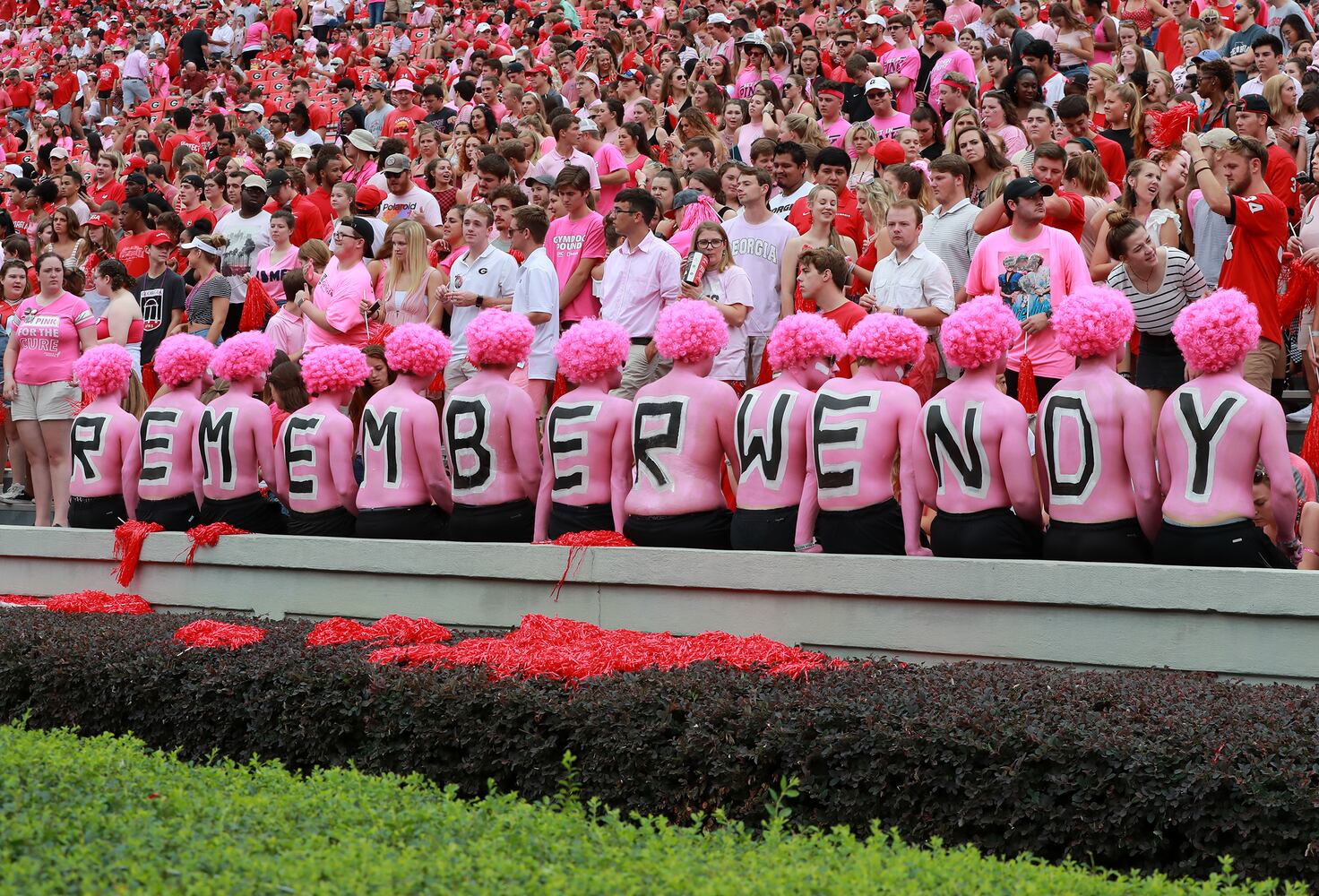 Photos: Fans wear pink as Bulldogs play Arkansas State