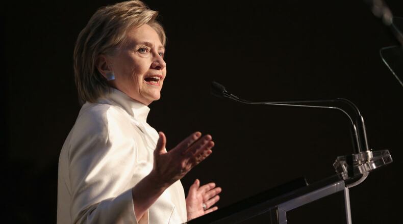 Hillary Rodham Clinton speaks at the 2017 Stephan Weiss Apple Awards on June 7, 2017 in New York City.  (Photo by Monica Schipper/Getty Images for Urban Zen Foundation)