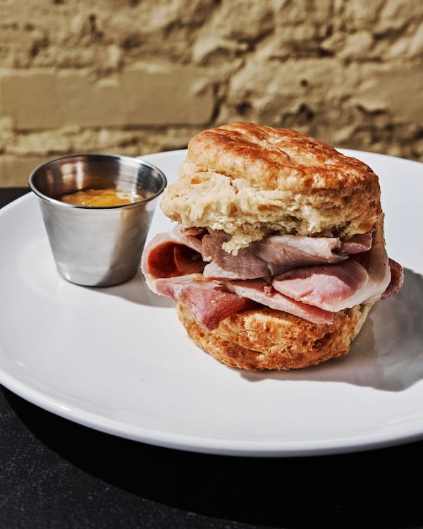 Bomb Biscuit offers a variety of biscuit sandwiches, including a country ham biscuit. (Andrew Thomas Lee)