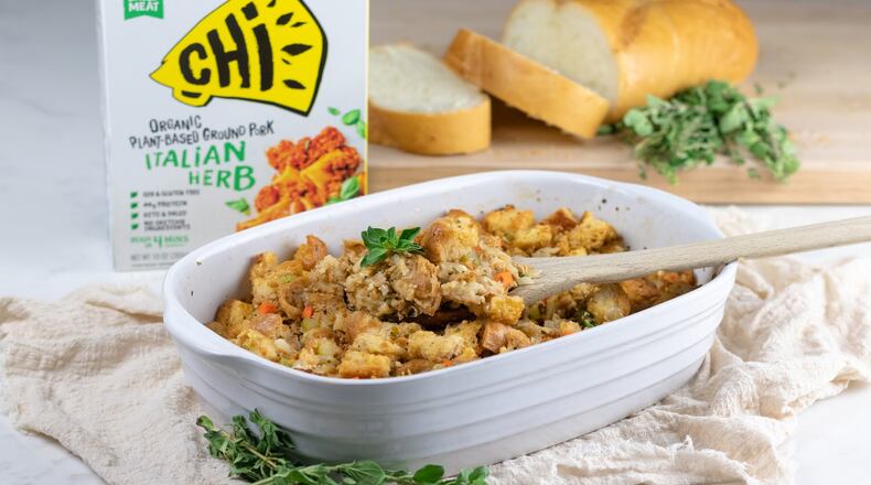 Plant-based ground faux pork from Chi. Courtesy of Chi Foods