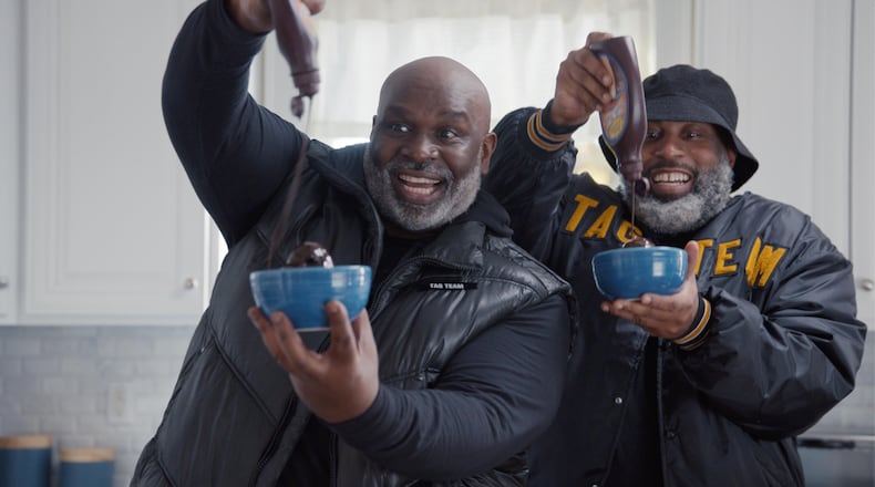 Atlanta-based '90s rappers DC Glenn (left) and Steve Gibson of Tag Team are back in the public eye with a fun commercial for Geico. Courtesy of Martin Agency