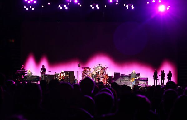 #6 of #22. PLEASE KEEP IN SEQUENTIAL ORDER FOR THE CONTINUITY OF THE GALLERY. -- It seems the older the band, the farther back they place the photographers! Iconic rockers Fleetwood Mac brought their On With the Show tour to an energized and sold out Philips Arena Wednesday night, December 17, 2014. Touring with Christine McVie for the first time in 16 years, Stevie Nicks, Mick Fleetwood, Lindsey Buckingham and John McVie looked and sounded in exceptional form. Robb D. Cohen/RobbsPhotos.com Not much was different between this show and the band's staging in December - shown here. Photo: Robb D. Cohen/RobbsPhotos.com.