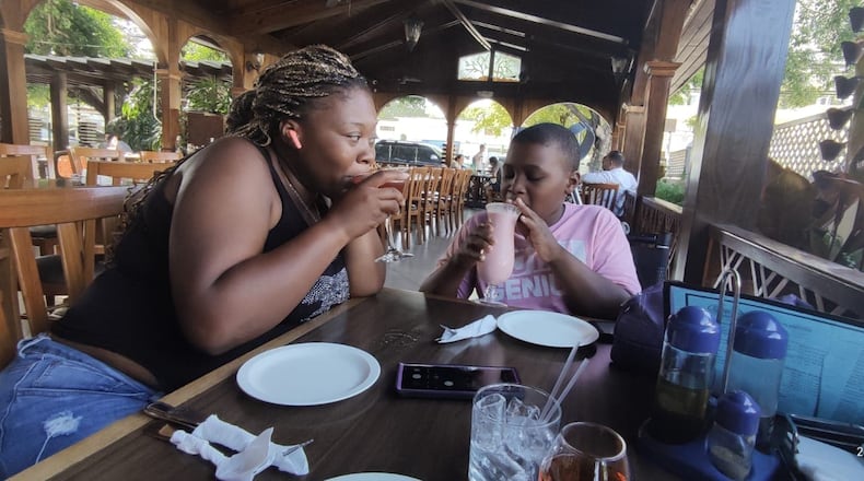 Charisma Freeman and her son Cam, pictured in Santo Domingo, Dominican Republic, left metro Atlanta in December 2021 to live abroad. Freeman travels to different countries staying at least a month before buying a one-way ticket to their next destination. Courtesy of Charisma Freeman.