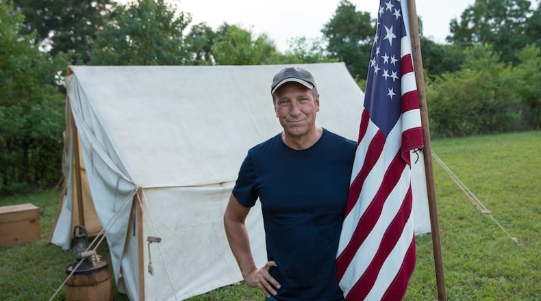 Mike Rowe shooting his Discovery+ show "Six Degrees of Mike Rowe" in Macon, GA in 2020. DISCOVERY+