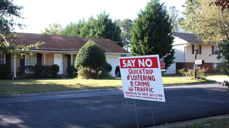 Residents of a 300-home Norcross neighborhood off Jimmy Carter Boulevard successfully blocked a proposed QuikTrip gas station at Hayes Drive and Joseph Way in 2018, but county commissioners this year approved the construction. AJC FILE PHOTO